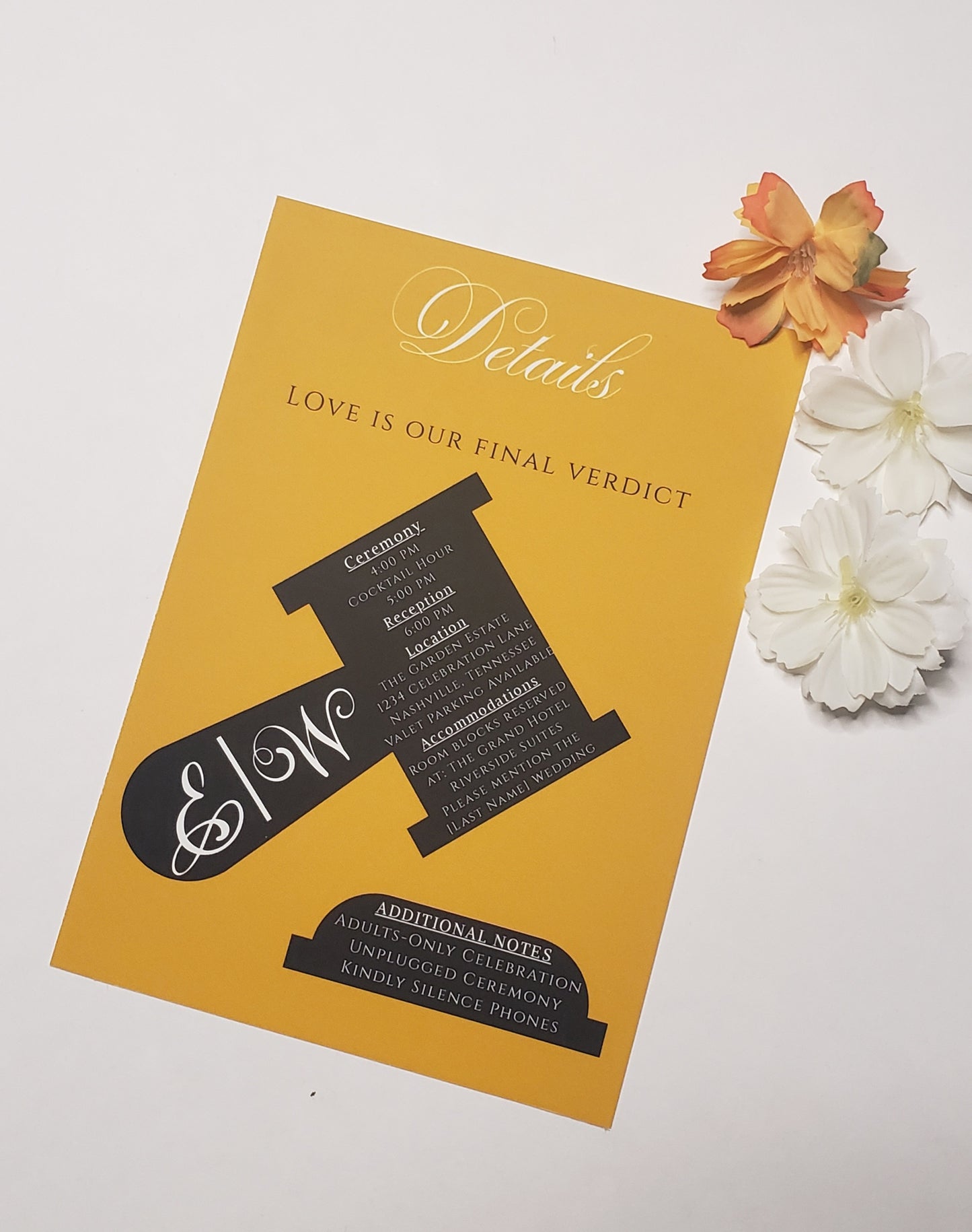wedding invite(ready made) legal professional theme