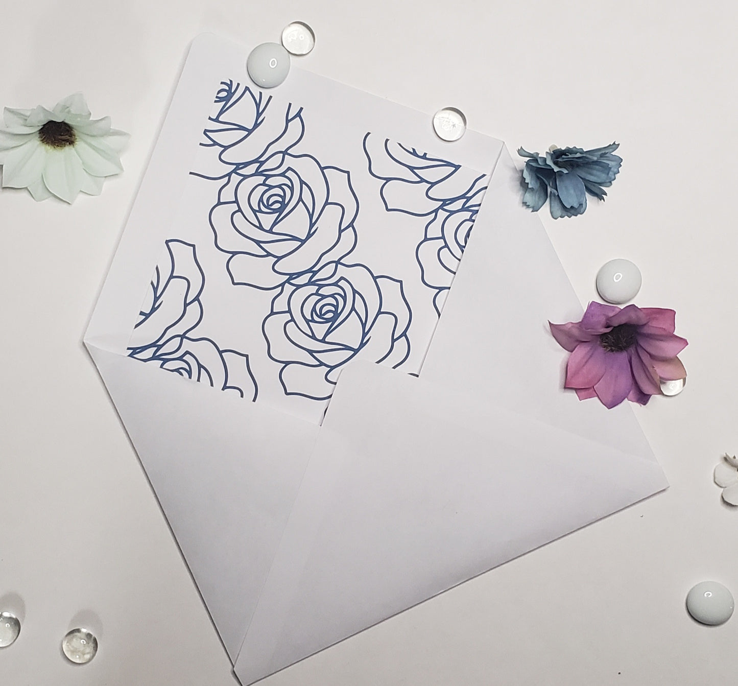 Wedding Invite(ready made) The Sapphire Bloom suite