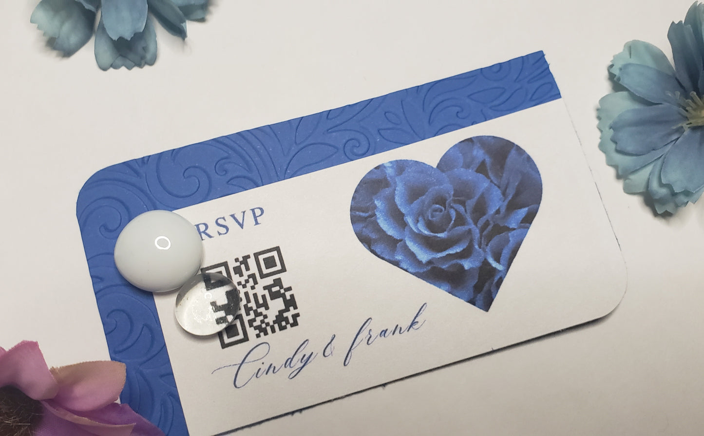 Wedding Invite(ready made) The Sapphire Bloom suite