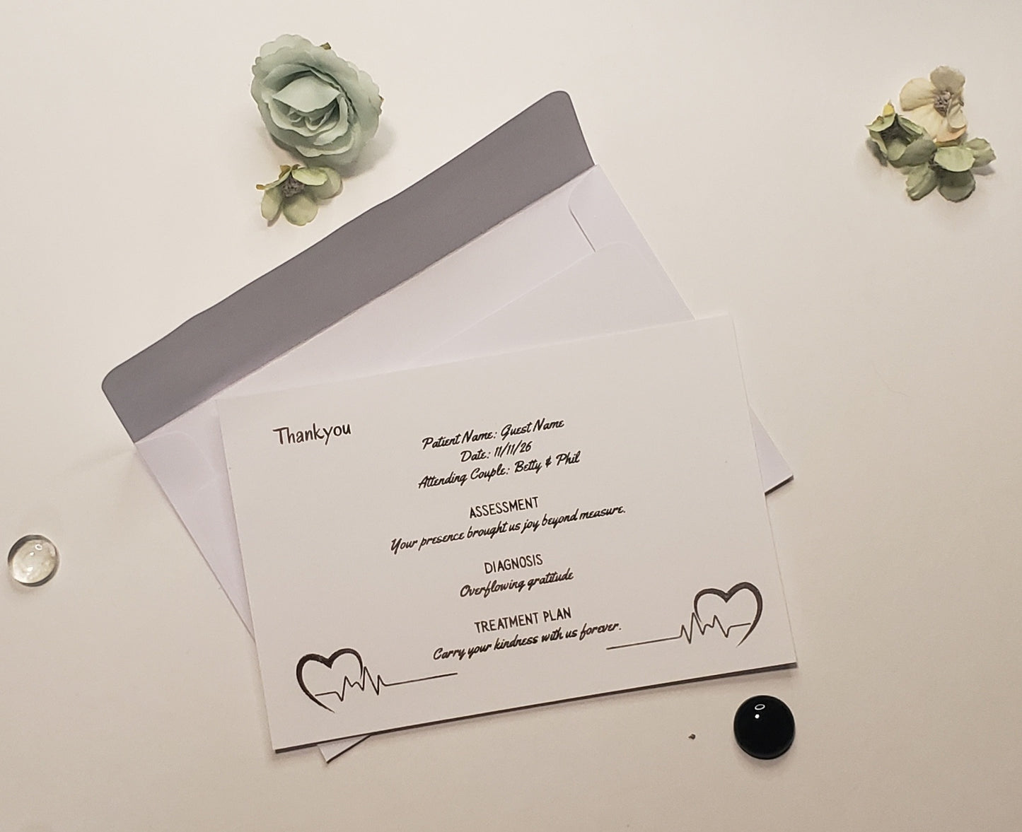 Wedding Invite(ready made) Medical theme
