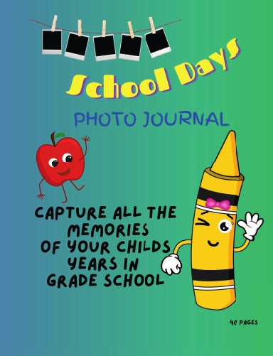School Days Photo Journal in Blue/Green